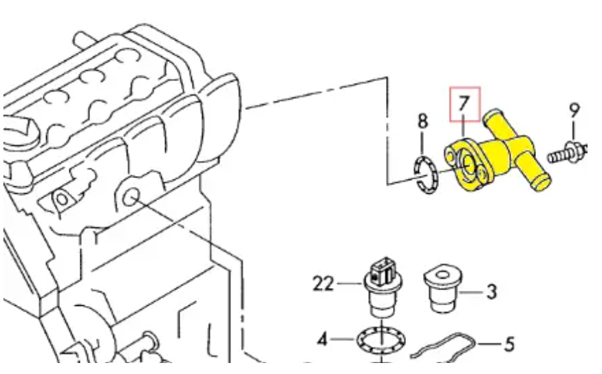 Трійник системи охолодження